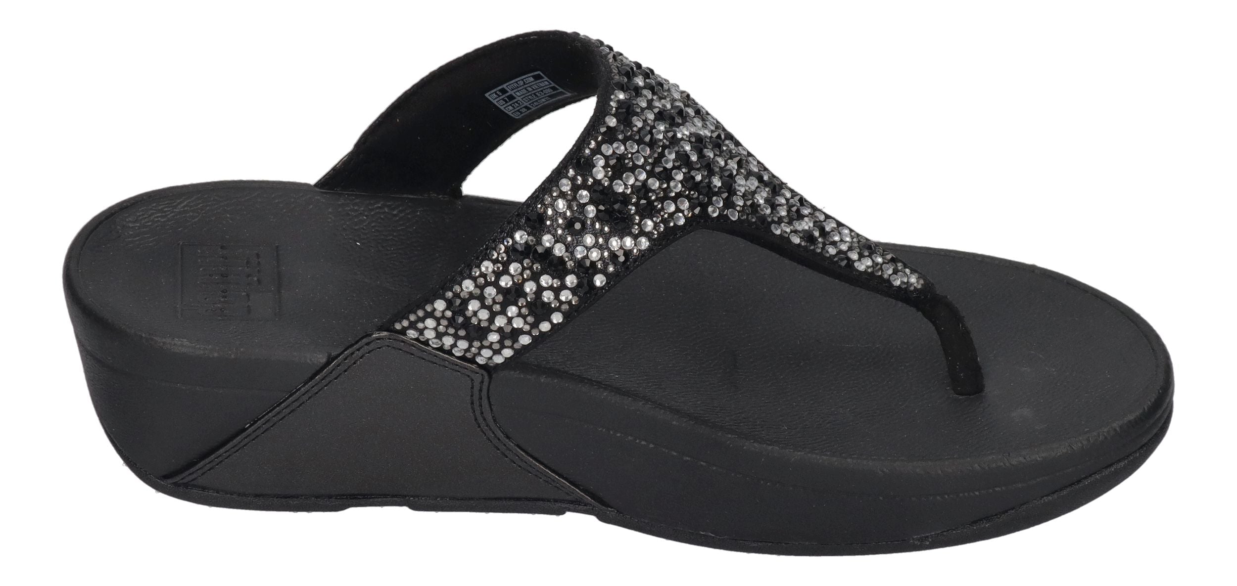 FITFLOP Zehentrenner LULU CRYSTAL-MIX TOE-POST all black