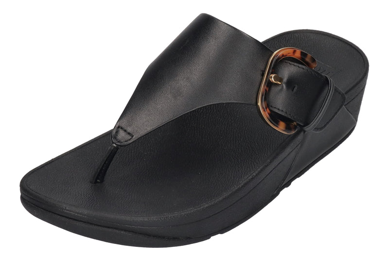 FITFLOP Zehentrenner LULU RESIN-BUCKLE LEATHER all black