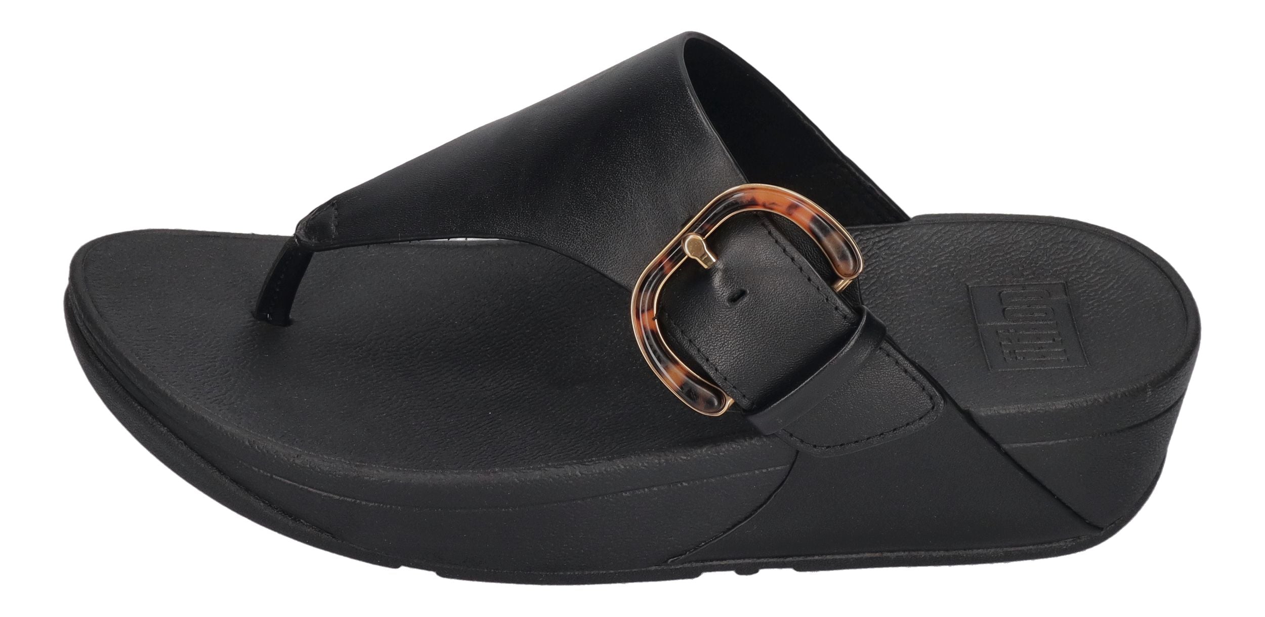 FITFLOP Zehentrenner LULU RESIN-BUCKLE LEATHER all black