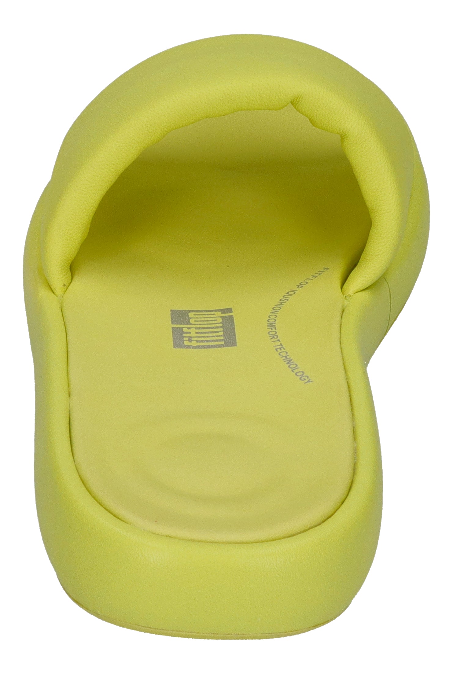 FITFLOP - iQUSHION D-LUXE PADDED LEATHER SLIDES - lime
