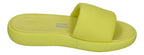 FITFLOP - iQUSHION D-LUXE PADDED LEATHER SLIDES - lime