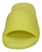 FITFLOP - iQUSHION D-LUXE PADDED LEATHER SLIDES - lime