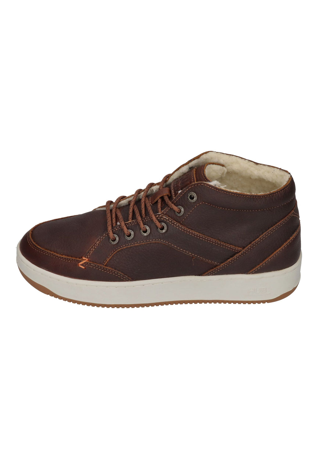 HUB gefütterte Leder Mid-Top Sneaker Herren KINGSTON 2.1 cognac