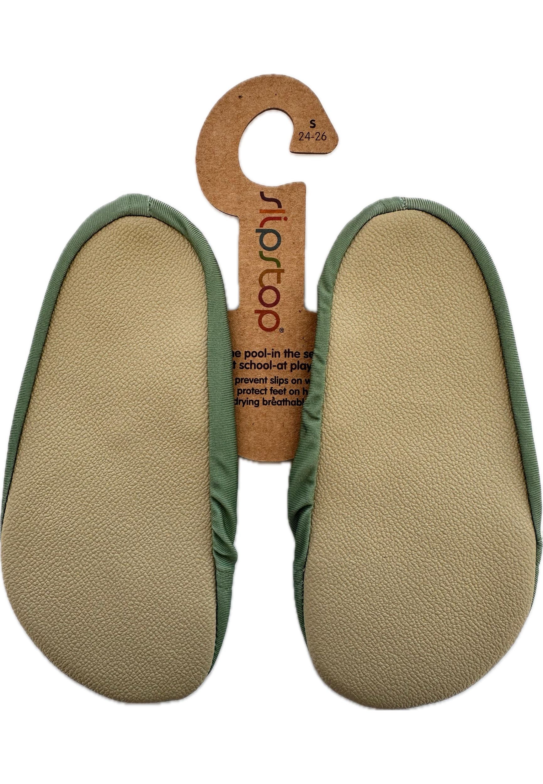 SLIPSTOP Kinder Hausschuhe Badeschuhe BASIL green