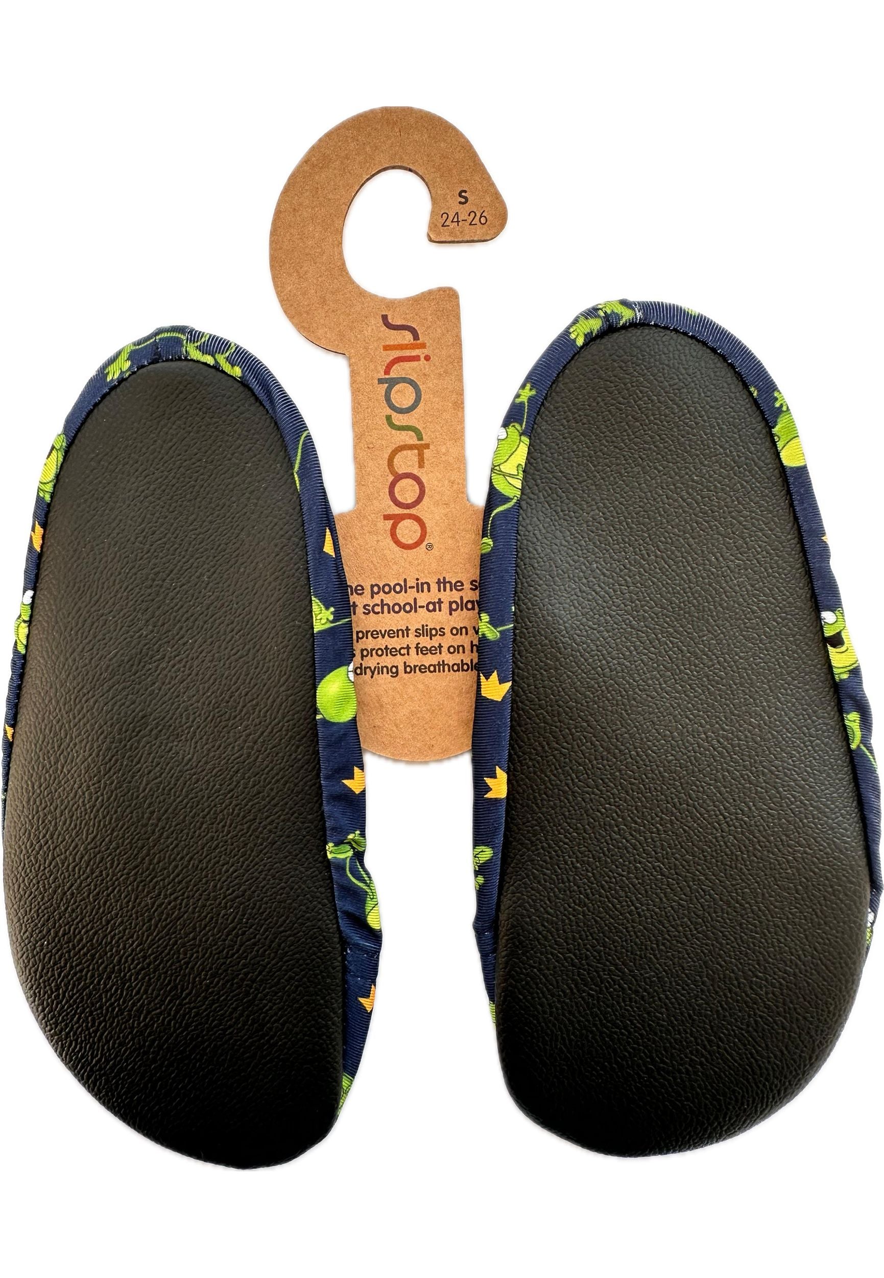SLIPSTOP Kinder Hausschuhe Badeschuhe KERMIT Frosch blue