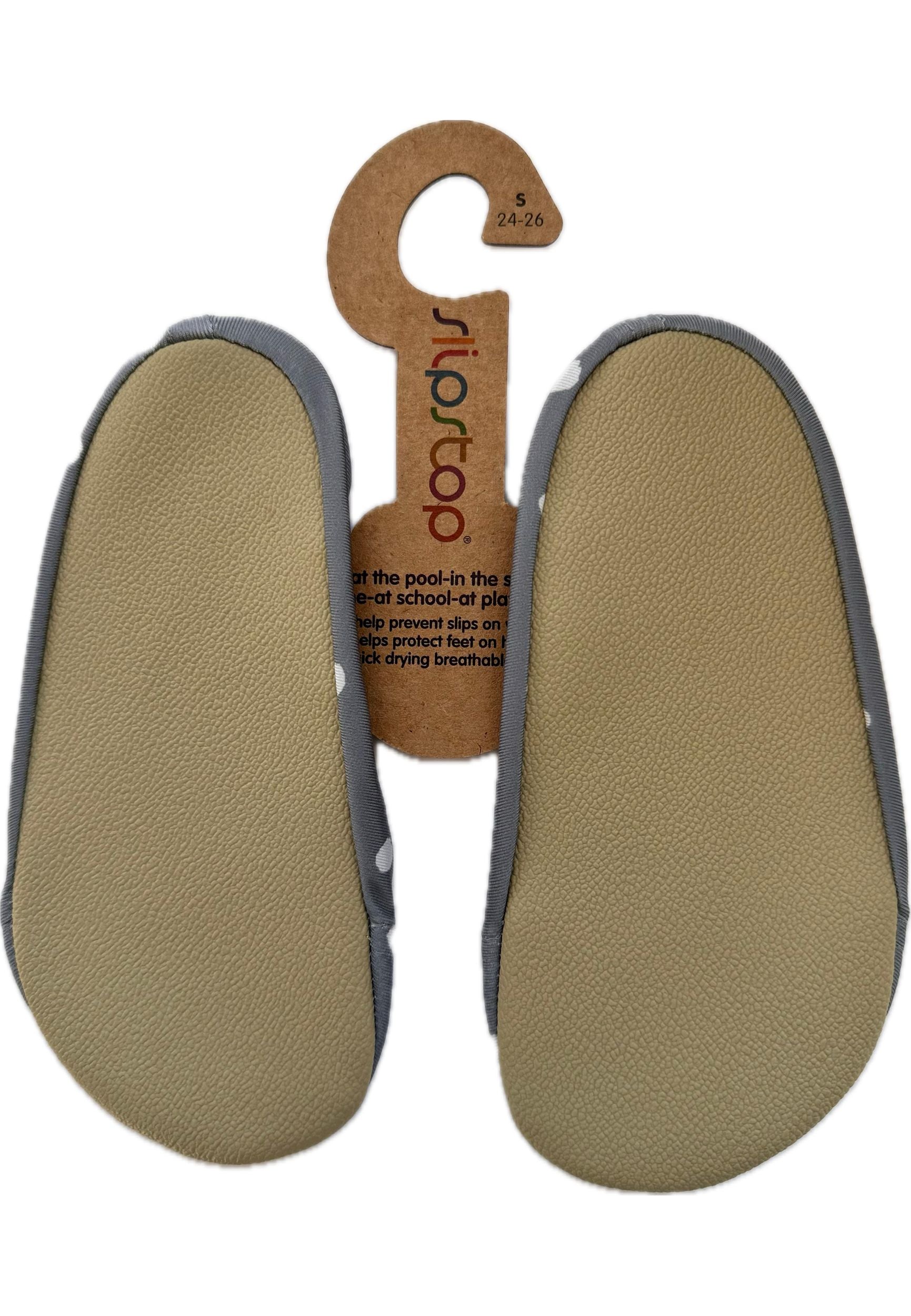 SLIPSTOP Kinder Hausschuhe Badeschuhe NEBULA Punkte grey