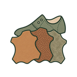 Illustration verschiedener Obermaterialien und Lederarten