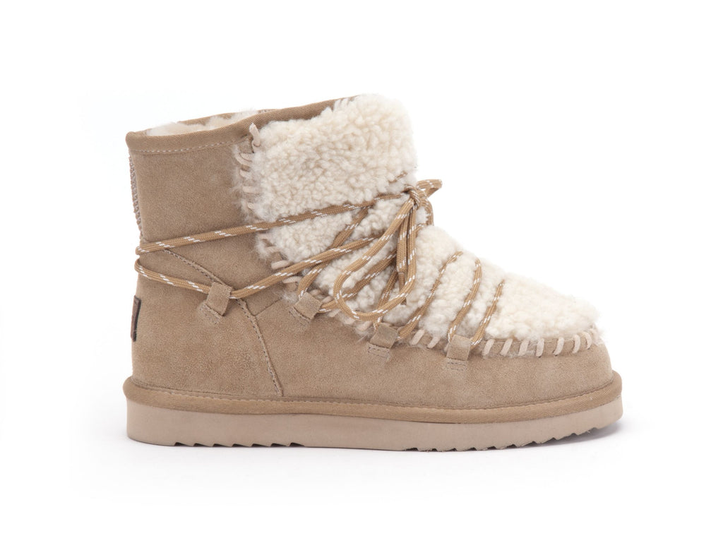 WARMBAT Damen Booties Curley Wool KALBARRI ecru