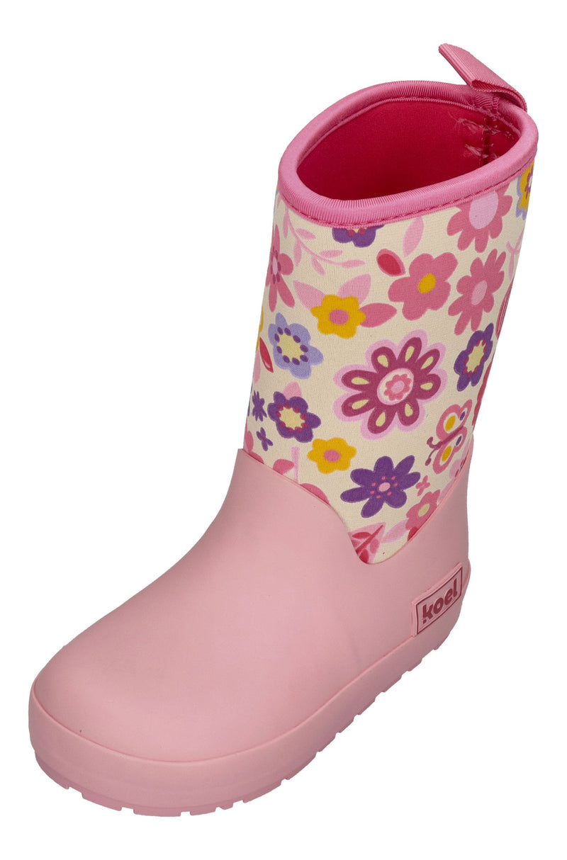 KOEL Barefoot Gummistiefel NEOPREN WELLIE fuchsia flowers