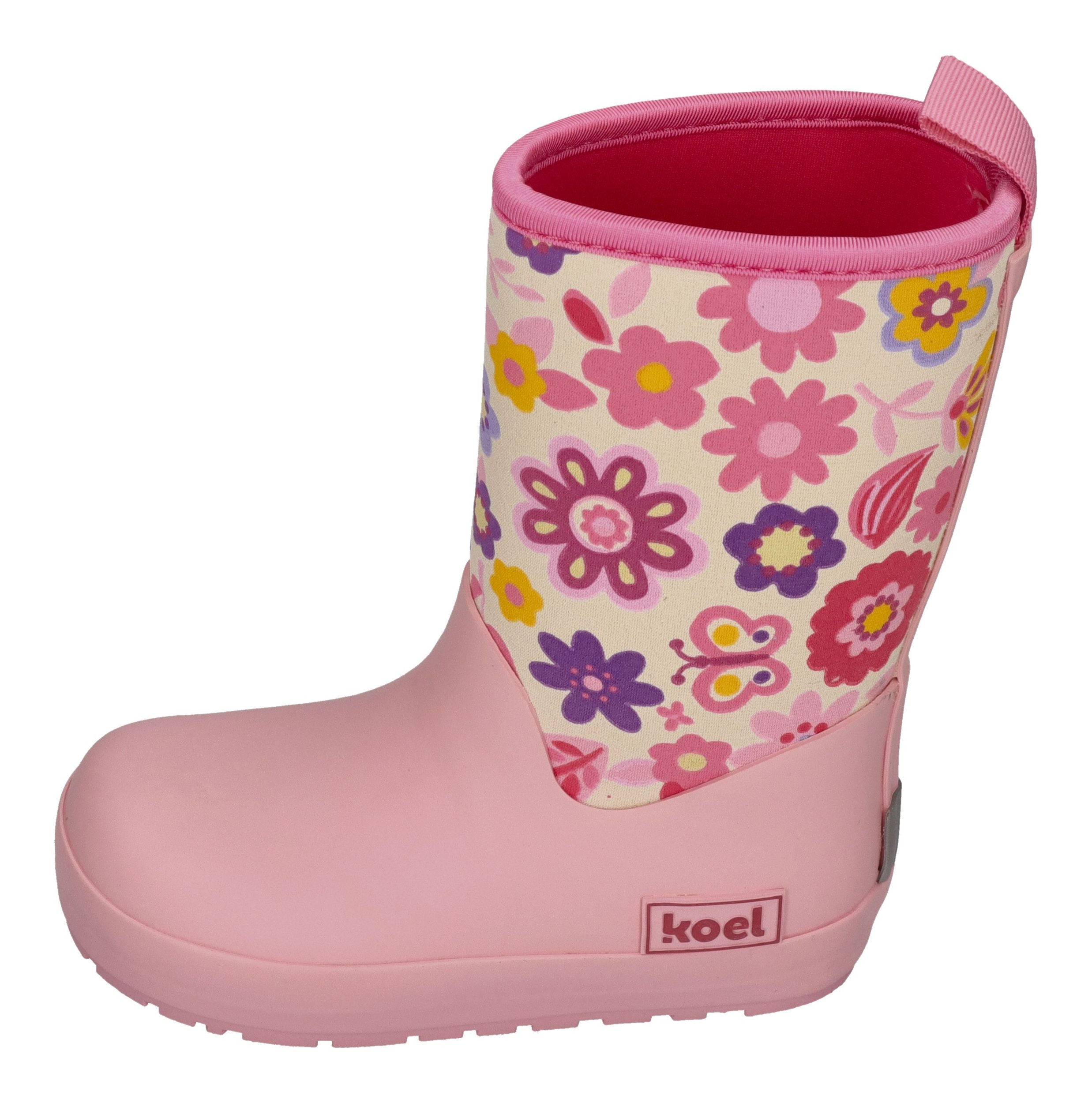KOEL Barefoot Gummistiefel NEOPREN WELLIE fuchsia flowers