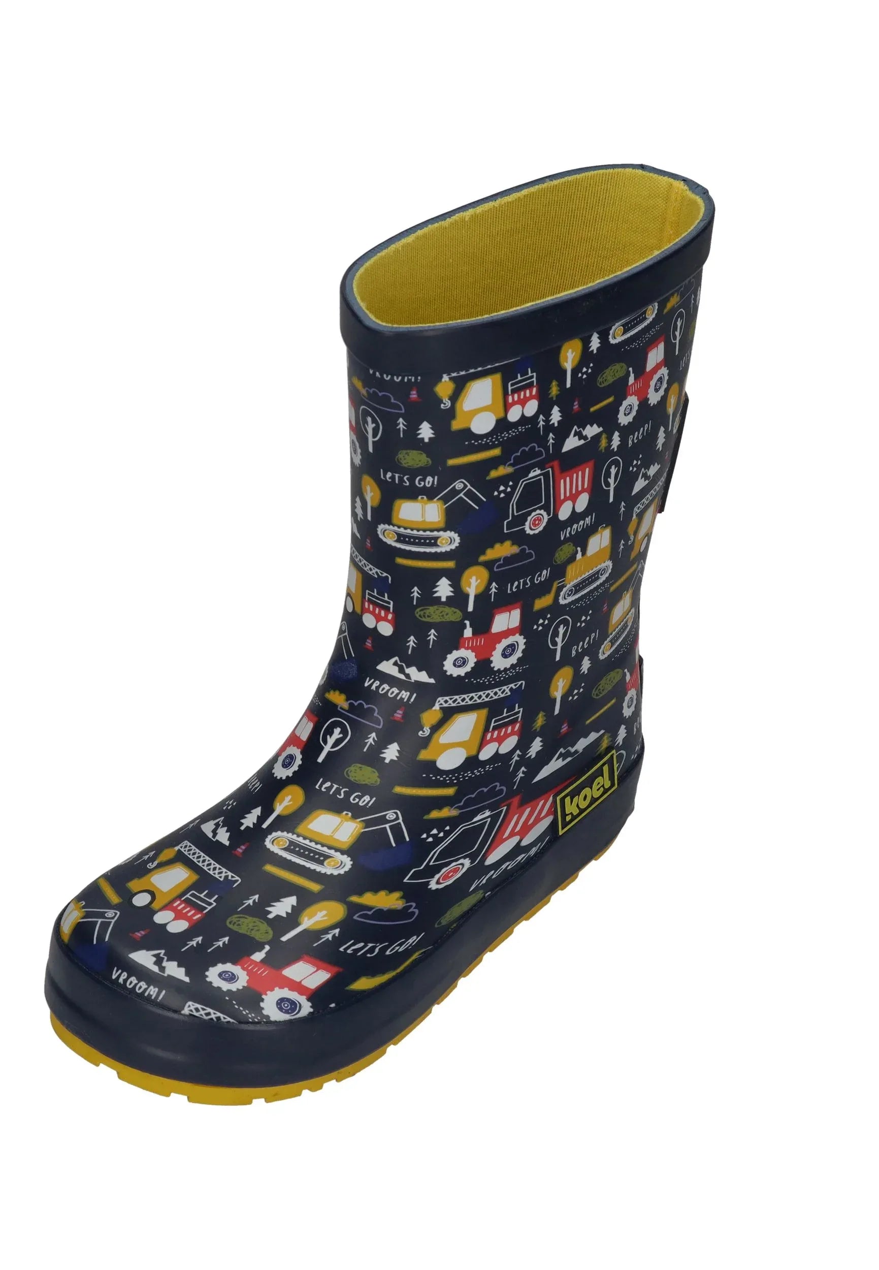 KOEL Barefoot Gummistiefel WELLIE TRACTOR V2 print blue