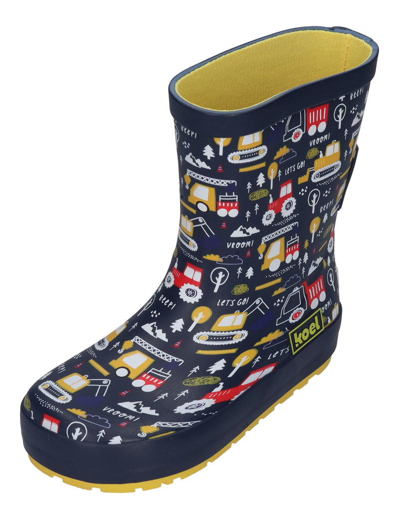 KOEL Barefoot Gummistiefel WELLIE TRACTOR V2 print blue
