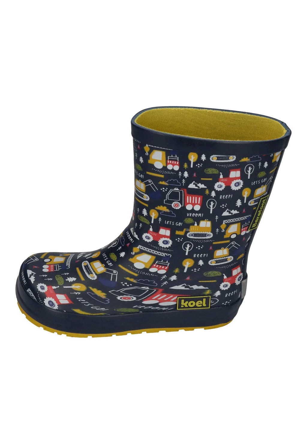 KOEL Barefoot Gummistiefel WELLIE TRACTOR V2 print blue
