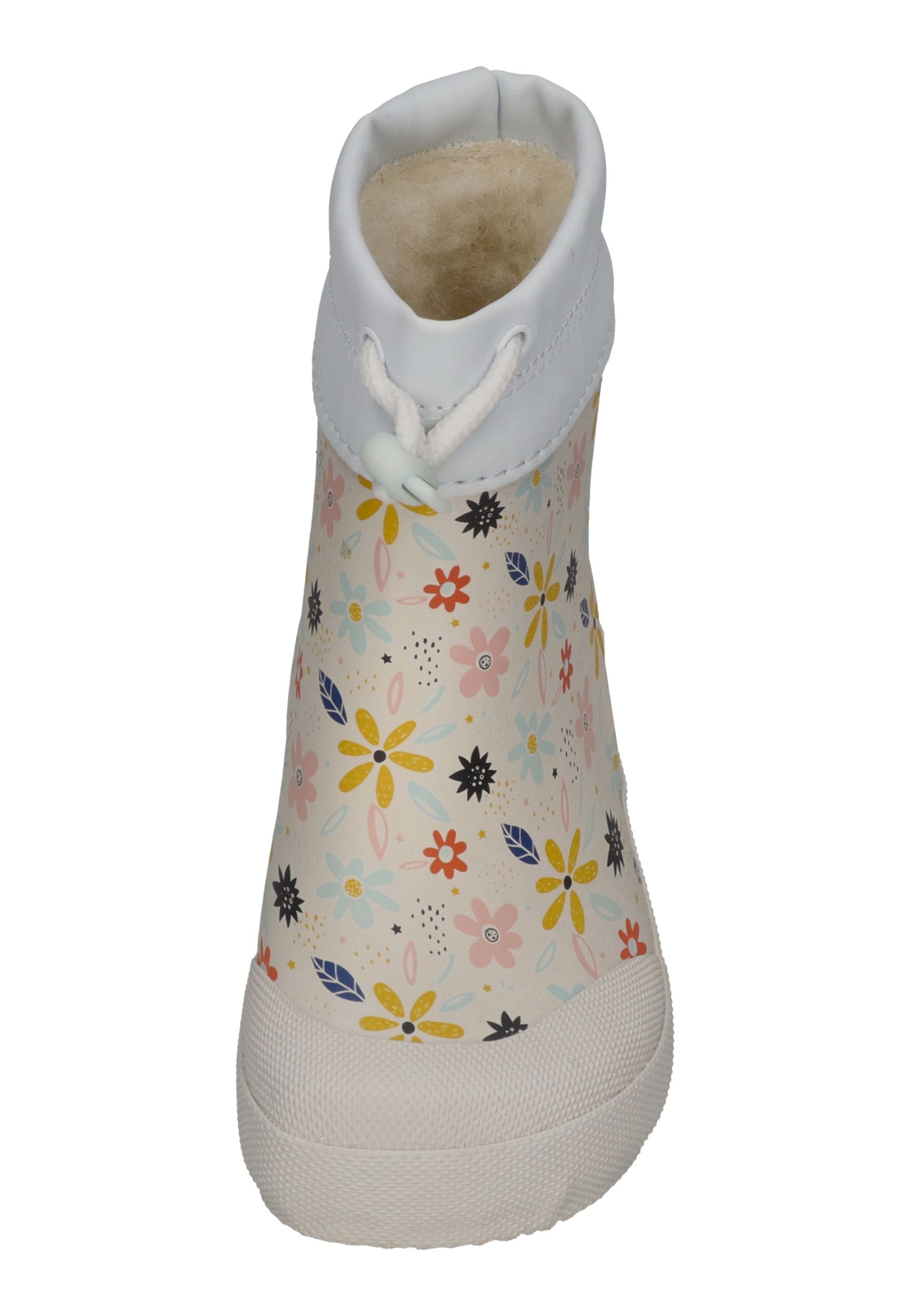 KOEL Barefoot Gummistiefel für Kleinkinder WIBI PRINT WOOL flowers white