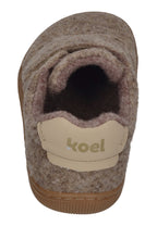 KOEL Barefoot Kinder Hausschuhe mit Klettverschluß DAN FELT beige