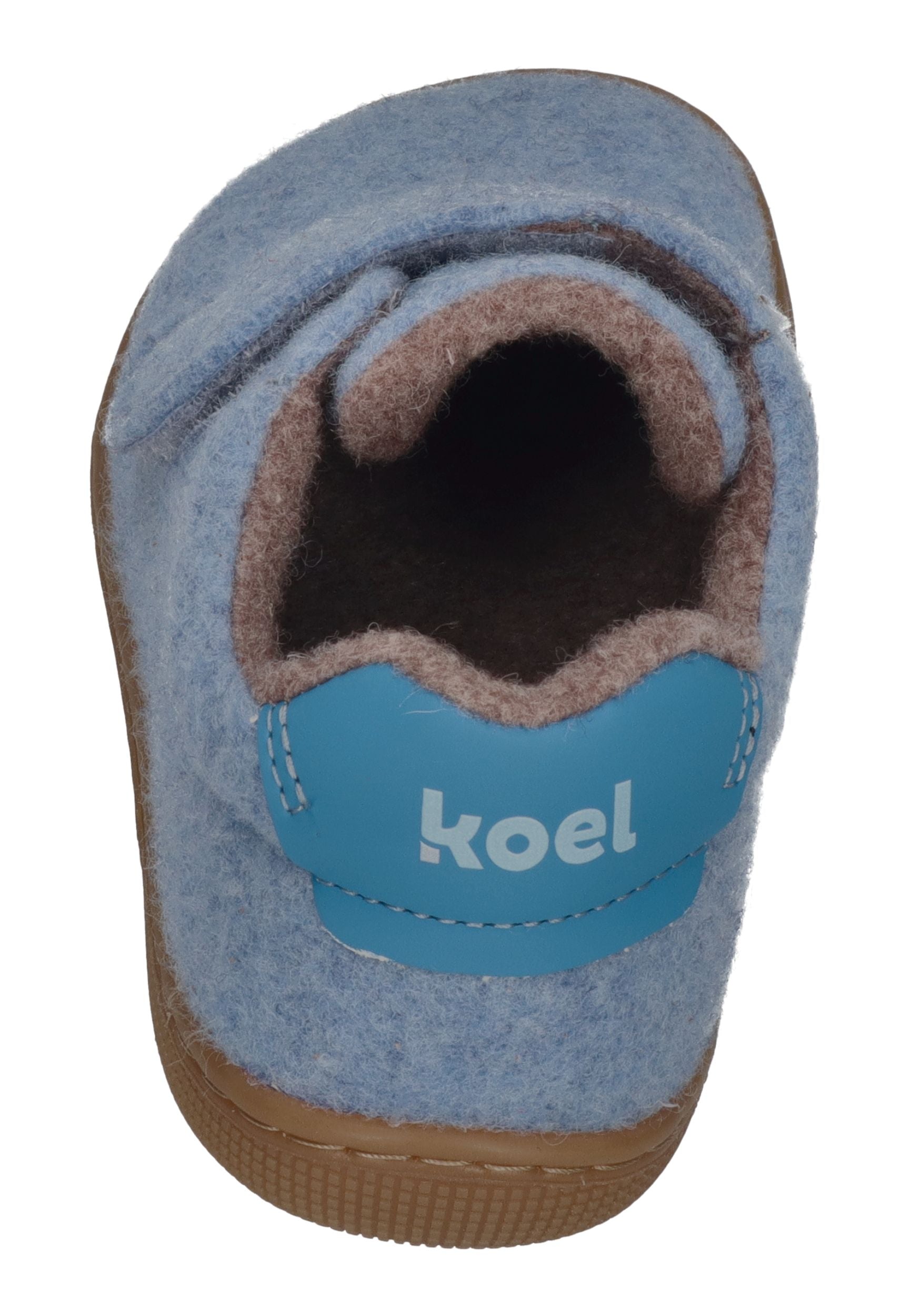 KOEL Barefoot Kinder Hausschuhe mit Klettverschluß DAN FELT jeans