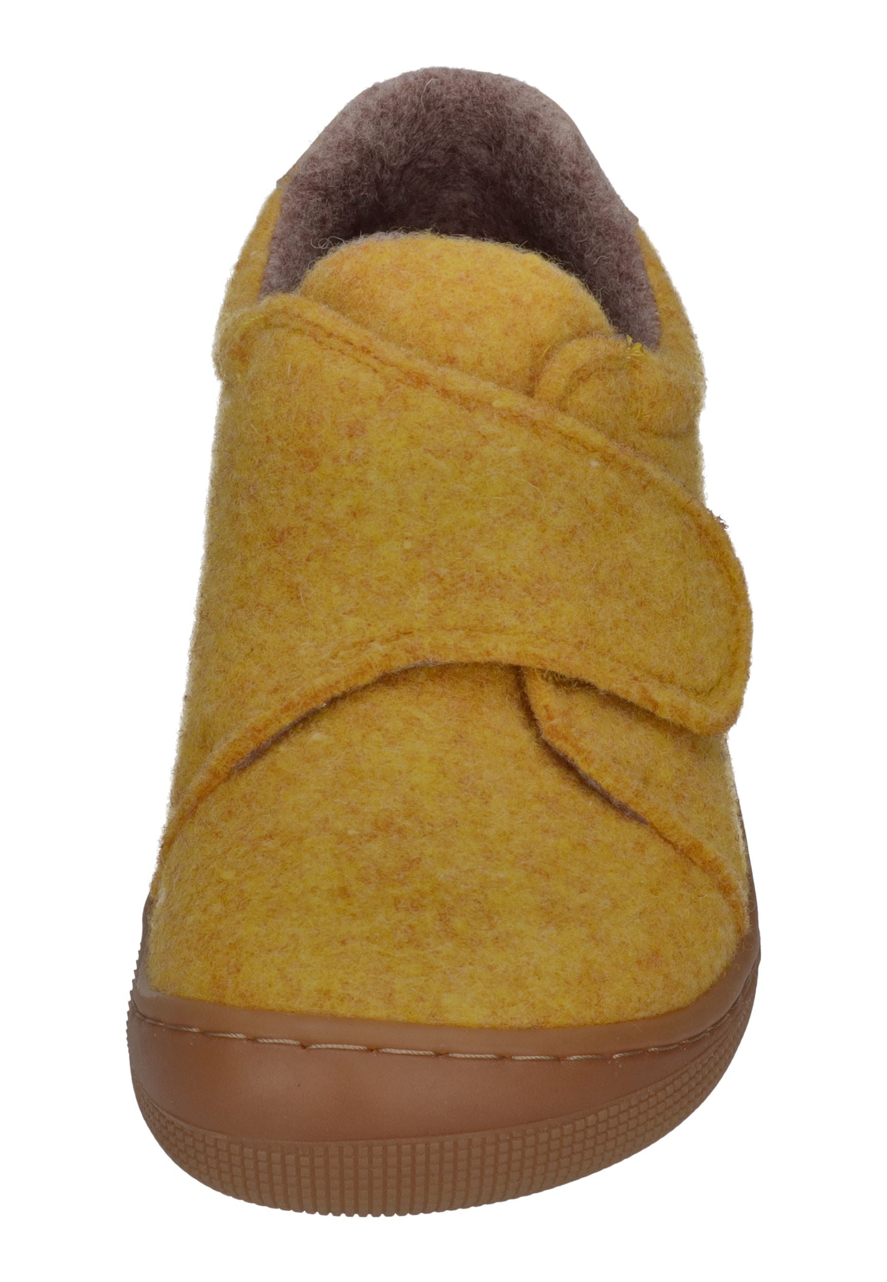 KOEL Barefoot Kinder Hausschuhe mit Klettverschluß DAN FELT yellow