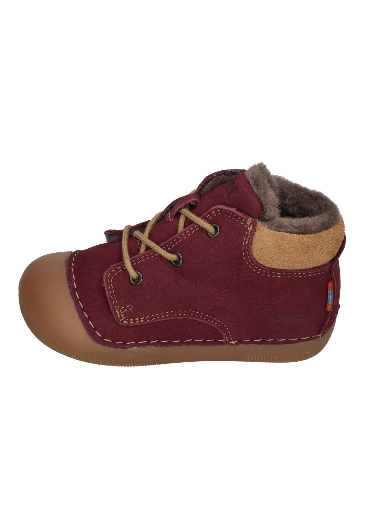 KOEL Barefoot Kinder Lauflernschuhe AVA LEATHER WOOL bordo