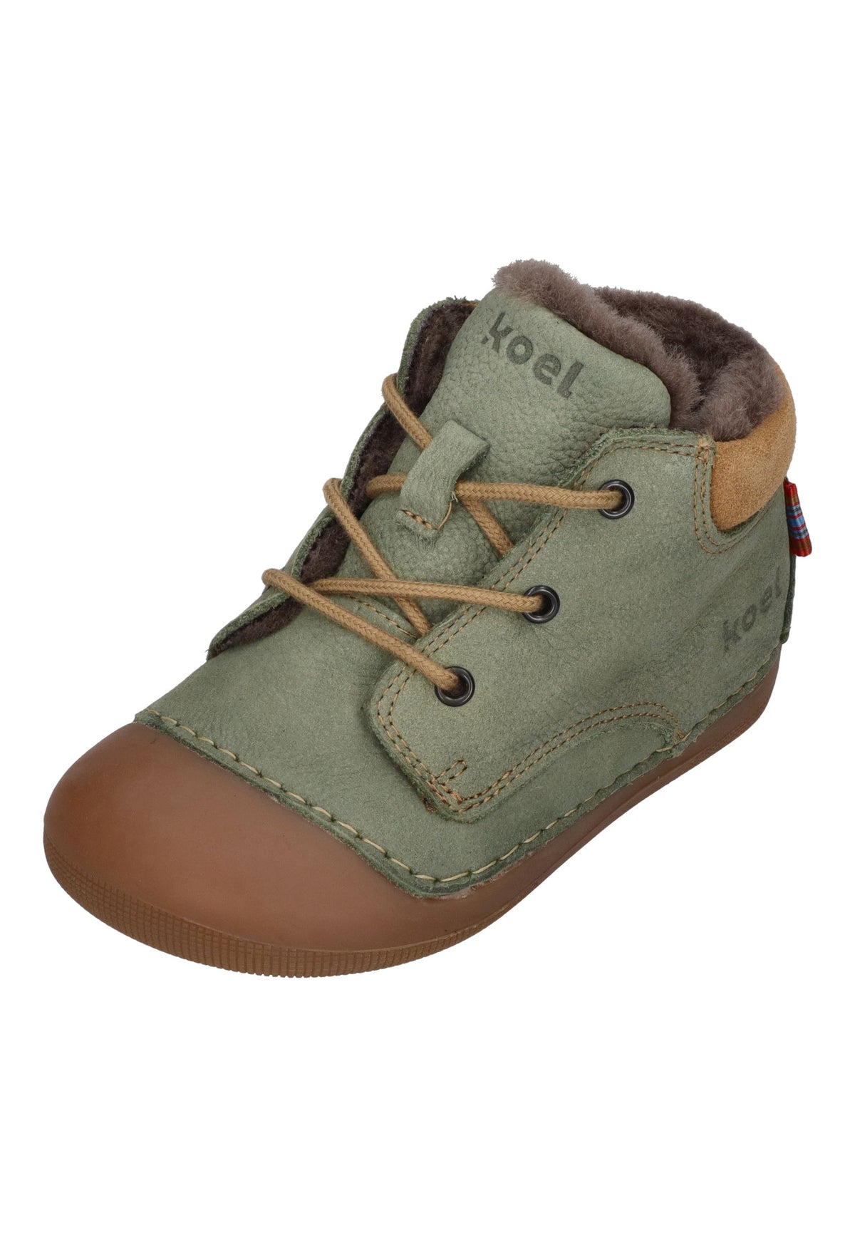 KOEL Barefoot Kinder Lauflernschuhe AVA LEATHER WOOL olive