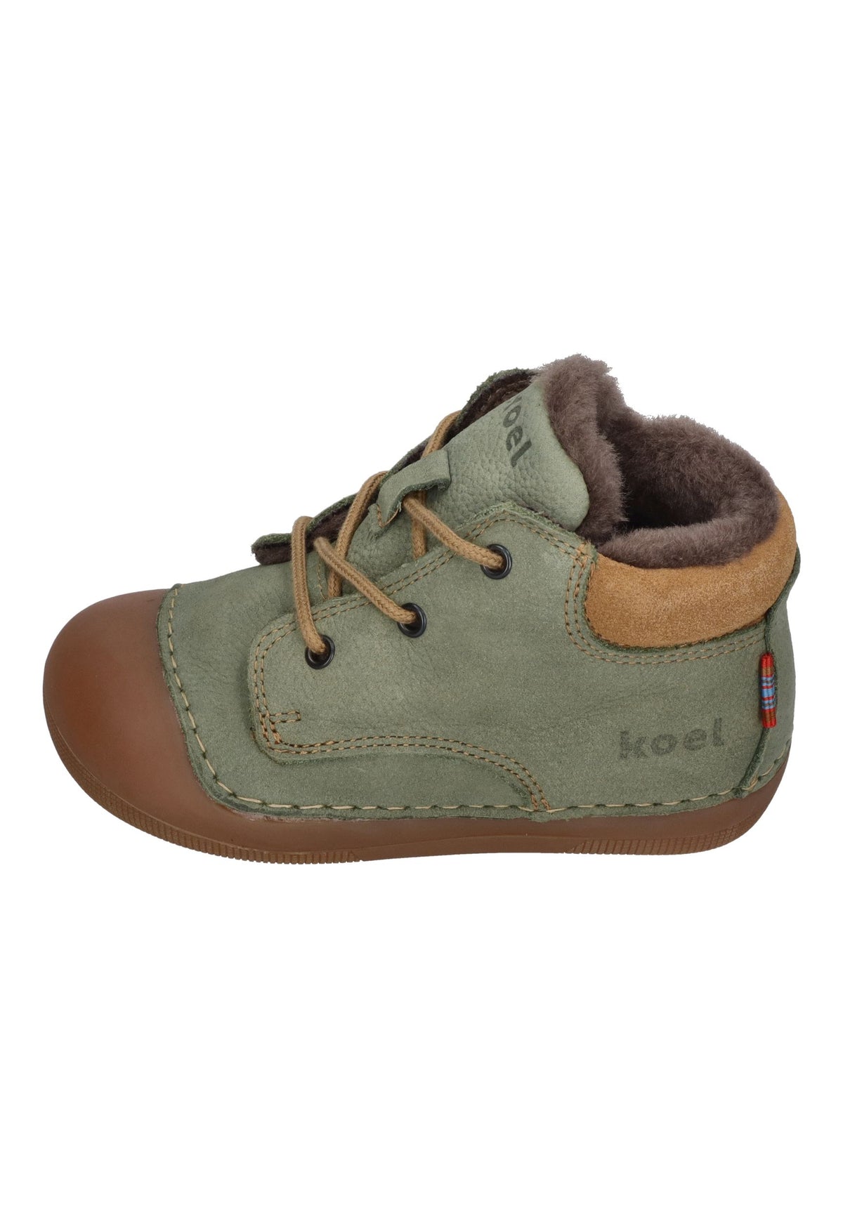 KOEL Barefoot Kinder Lauflernschuhe AVA LEATHER WOOL olive
