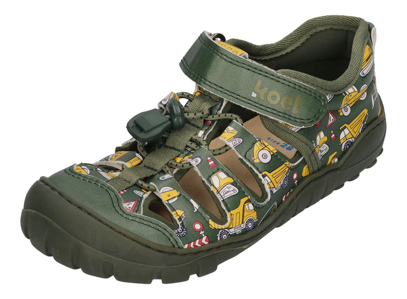 KOEL Barefoot Kinder Sandalen MADISON 2.0 PRINT Tractor Green