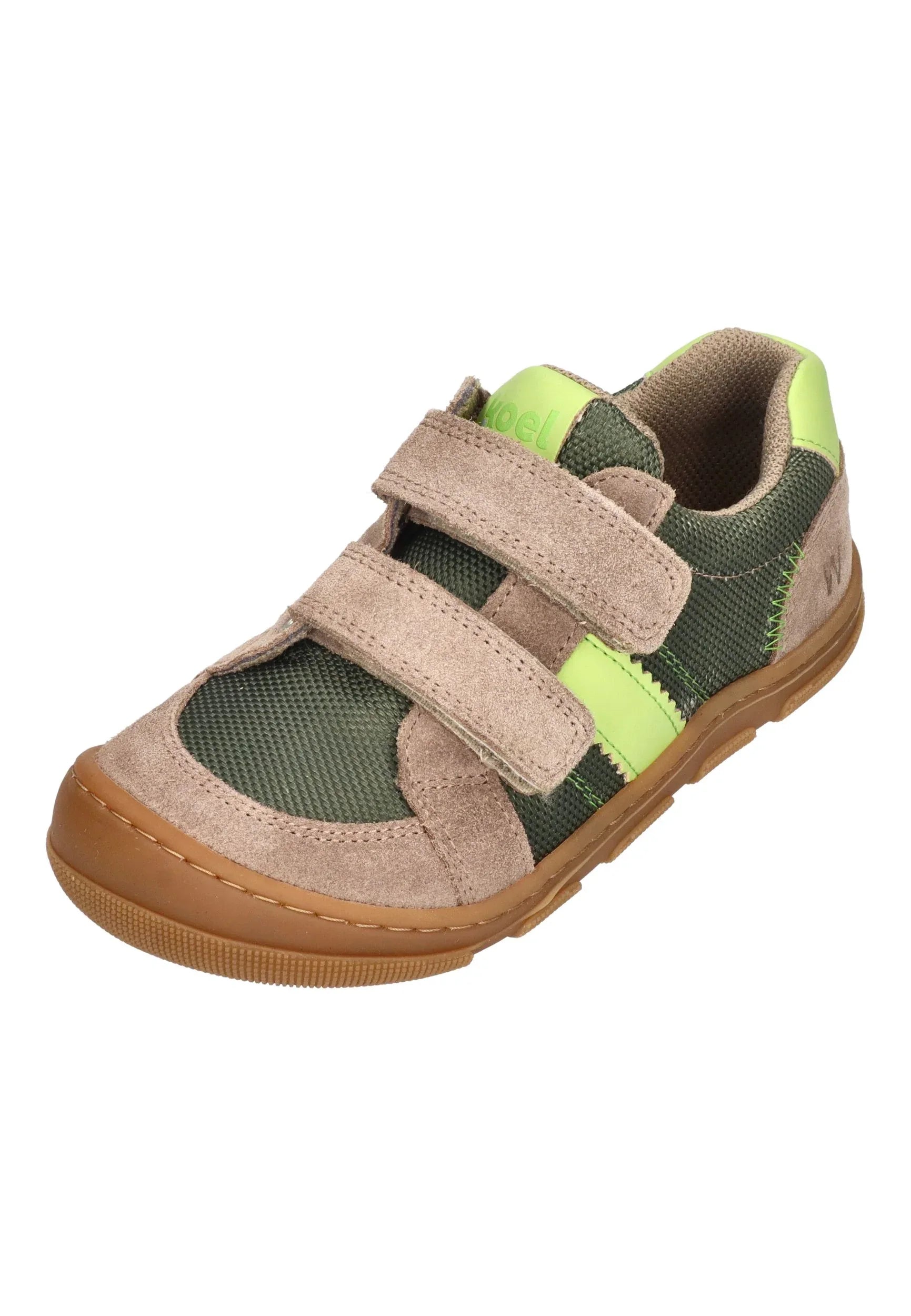 KOEL Barefoot Kinder Sneakers KOBI W FABRICS 3.0 khaki - Shoedeal