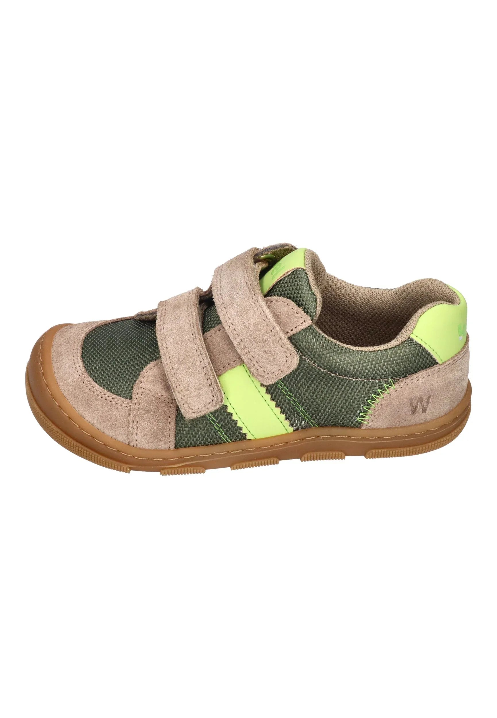 KOEL Barefoot Kinder Sneakers KOBI W FABRICS 3.0 khaki - Shoedeal