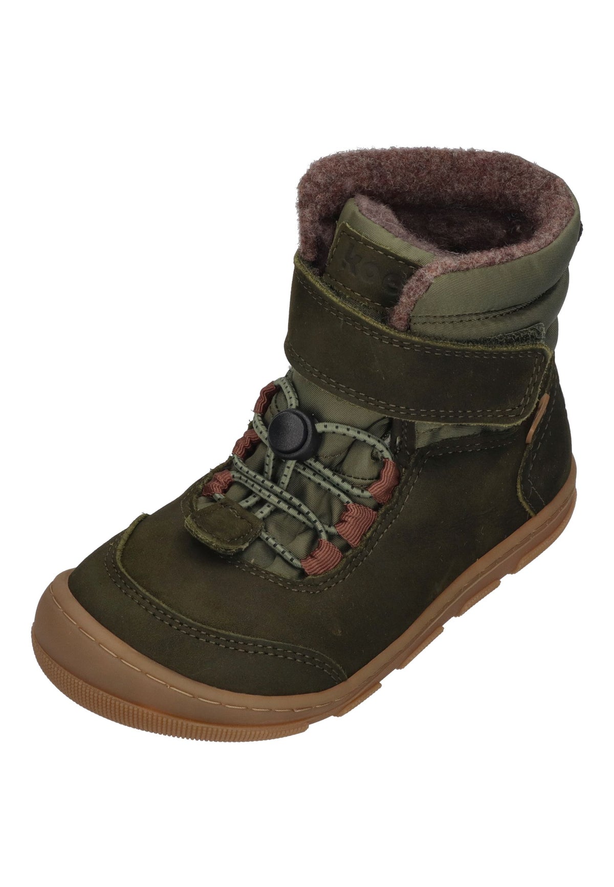 KOEL Barefoot Kinder gefütterte Boots KULLA WOOL TEX extra weit green