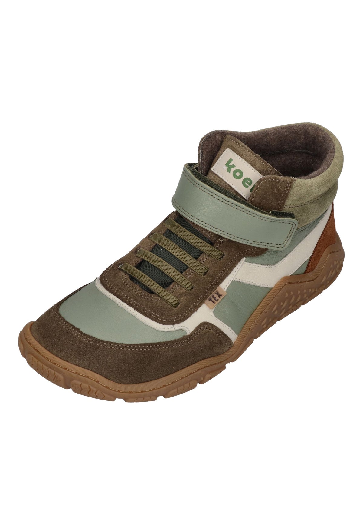 KOEL Barefoot Kinder Übergangsschuhe bis Gr. 41 Booties RAMI WOOL TEX olive
