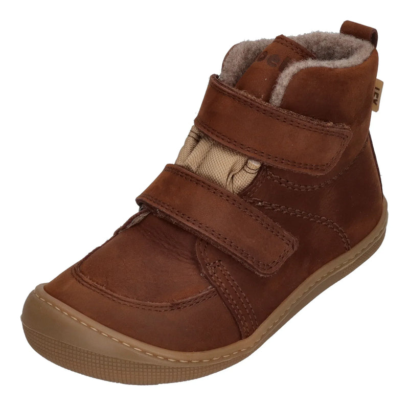 KOEL Barefoot Kinder Übergangsschuhe Sneakers KARO TEX FELT extra weit chocolate - Shoedeal