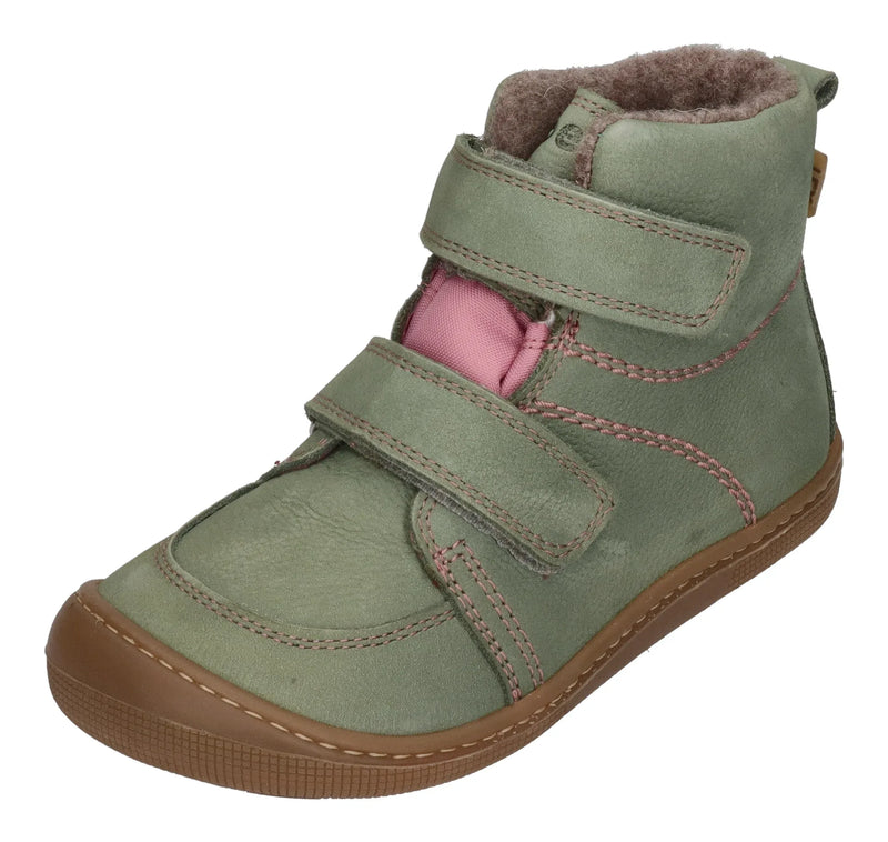 KOEL Barefoot Kinder Übergangsschuhe Sneakers KARO TEX FELT extra weit olive - Shoedeal