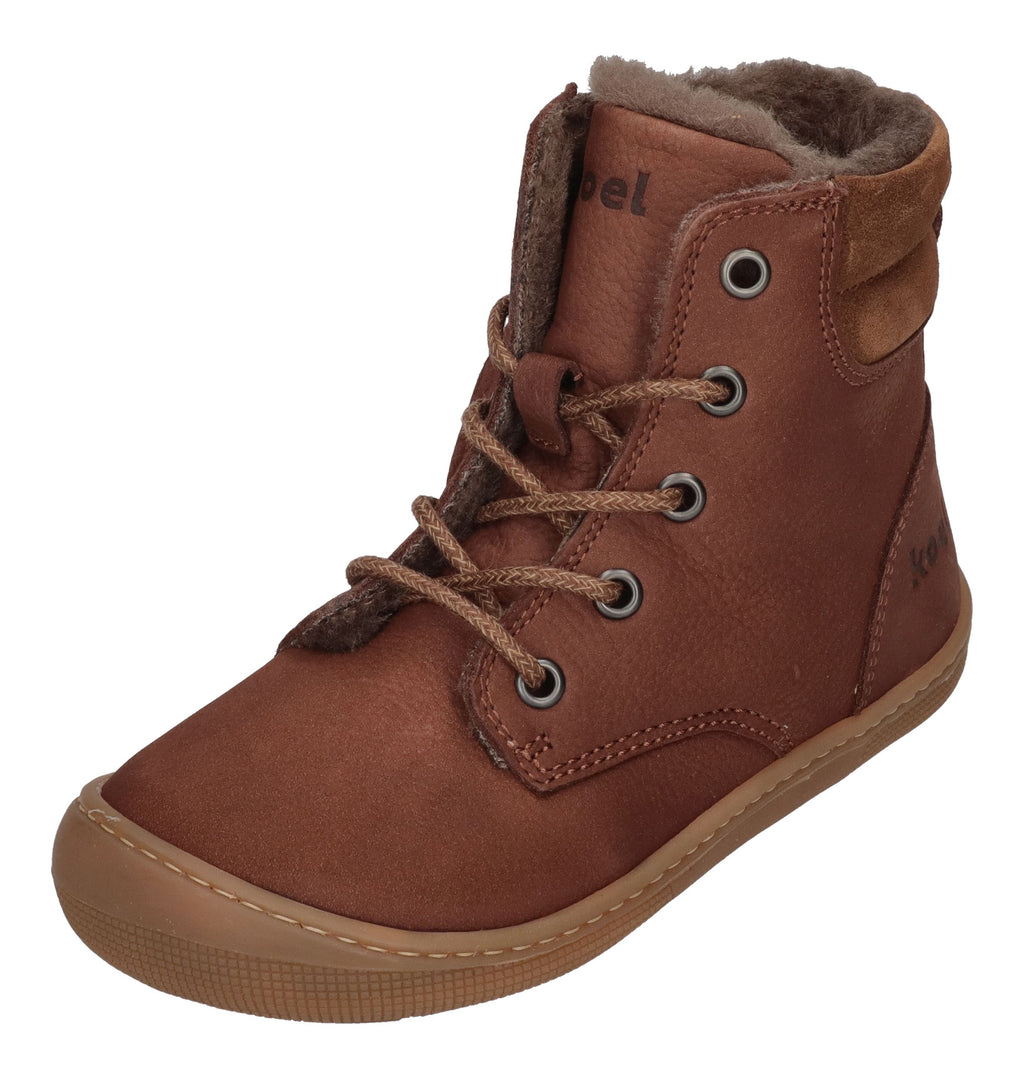 KOEL Barefoot Kinderstiefel - DARIUS WOOL - chocolate