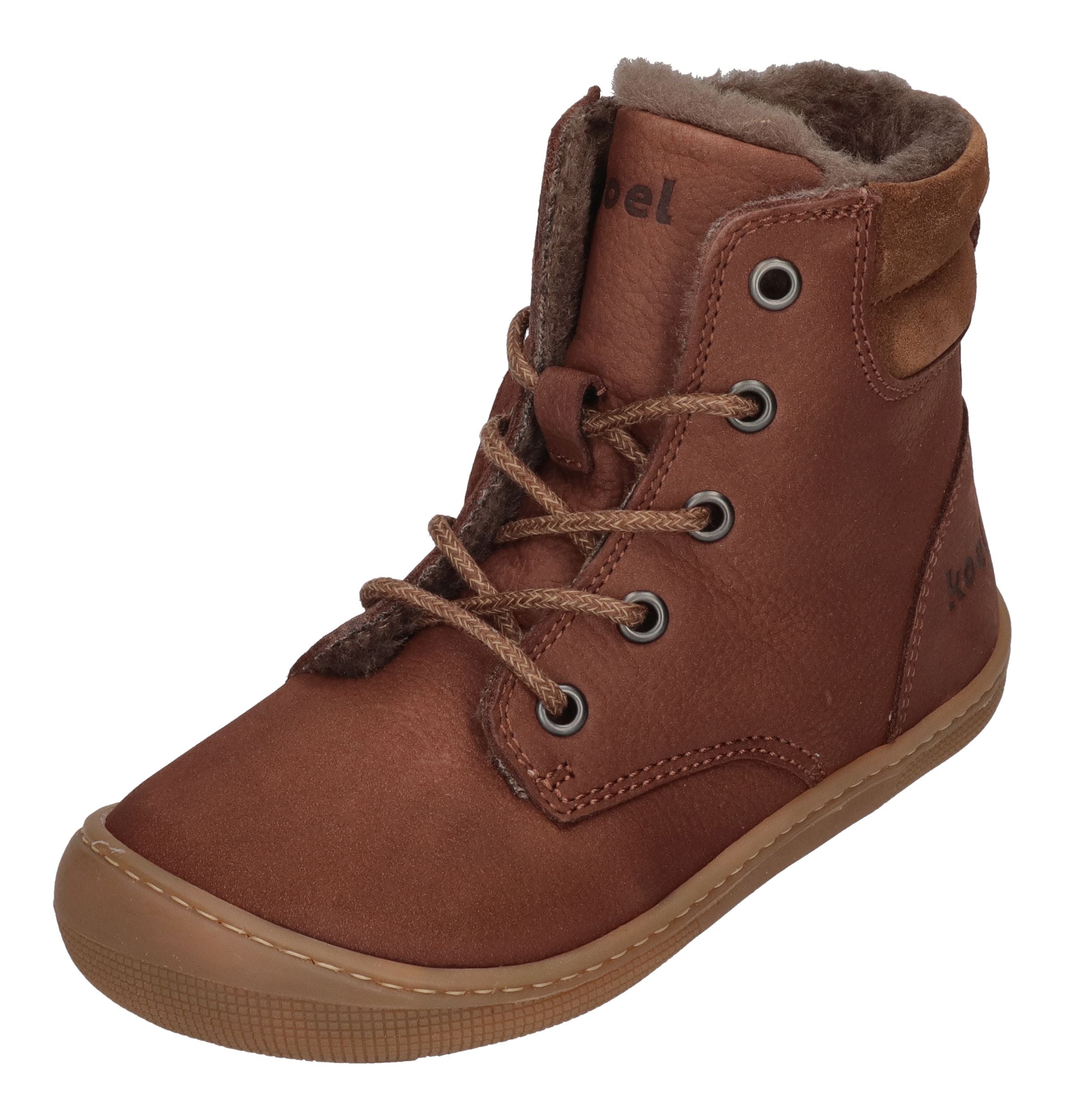 KOEL Barefoot Kinderstiefel - DARIUS WOOL - chocolate