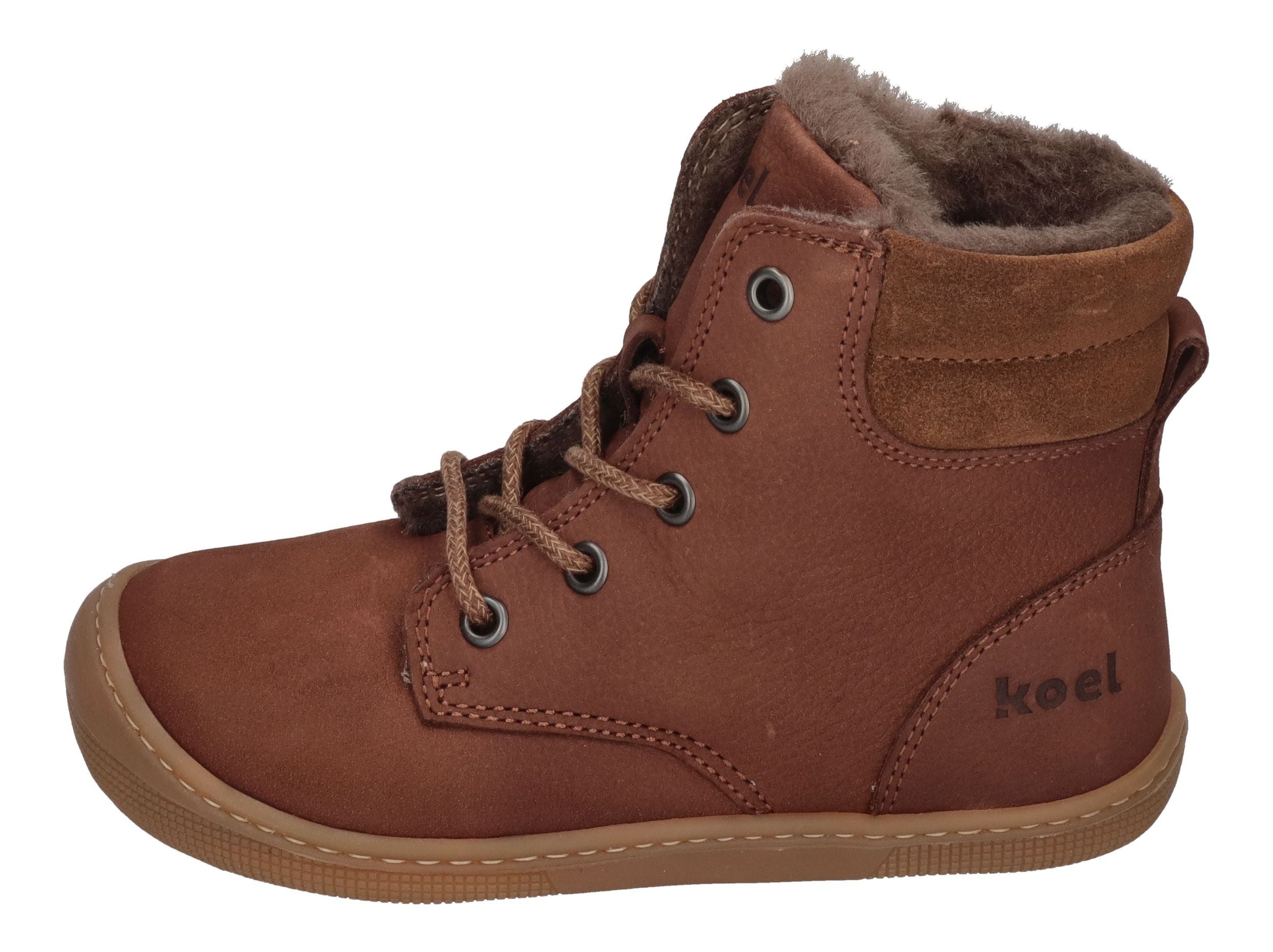 KOEL Barefoot Kinderstiefel - DARIUS WOOL - chocolate