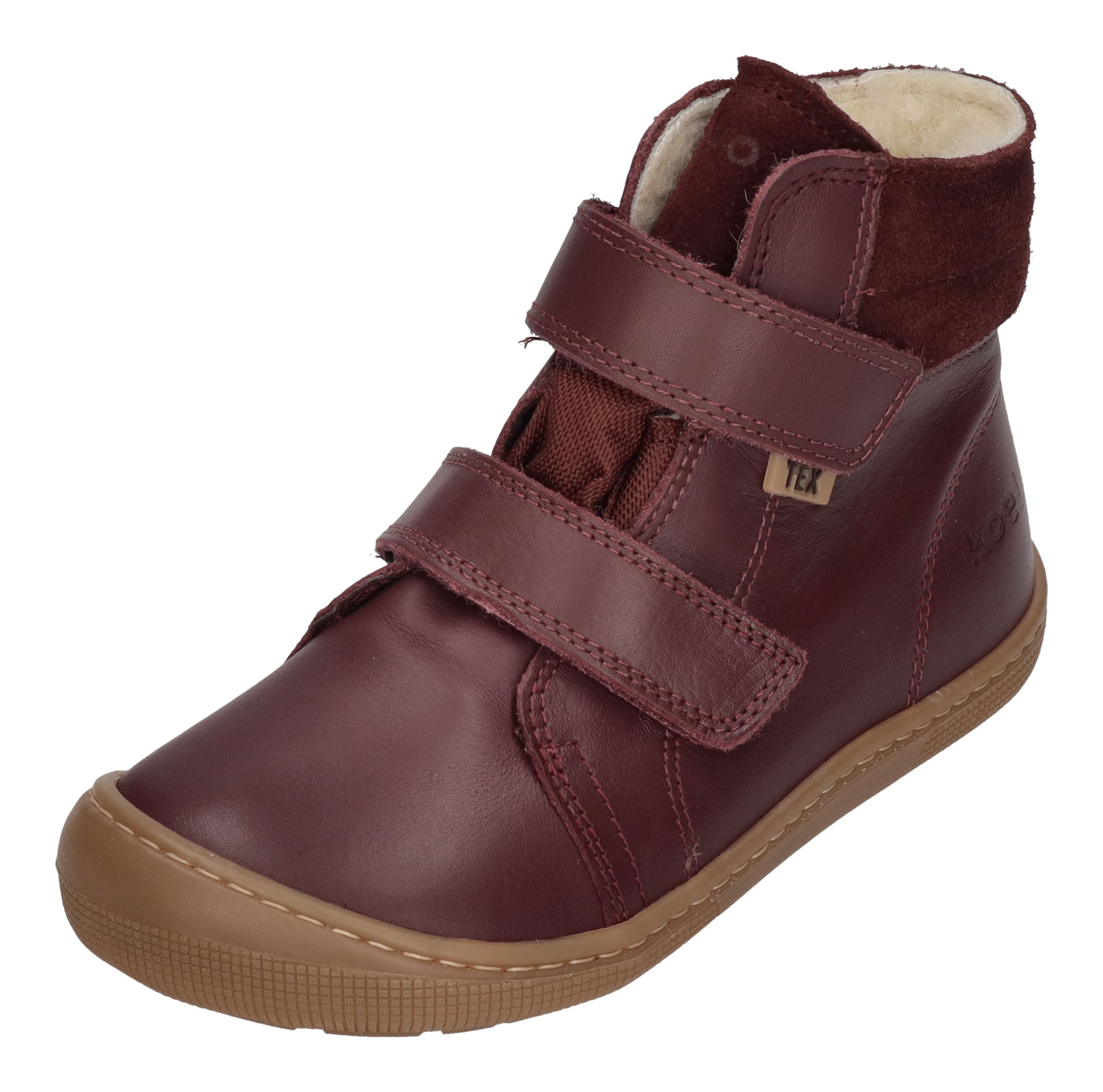 KOEL Barefoot Kinderstiefel - DEMIL NAPA WP WOOL - bordo