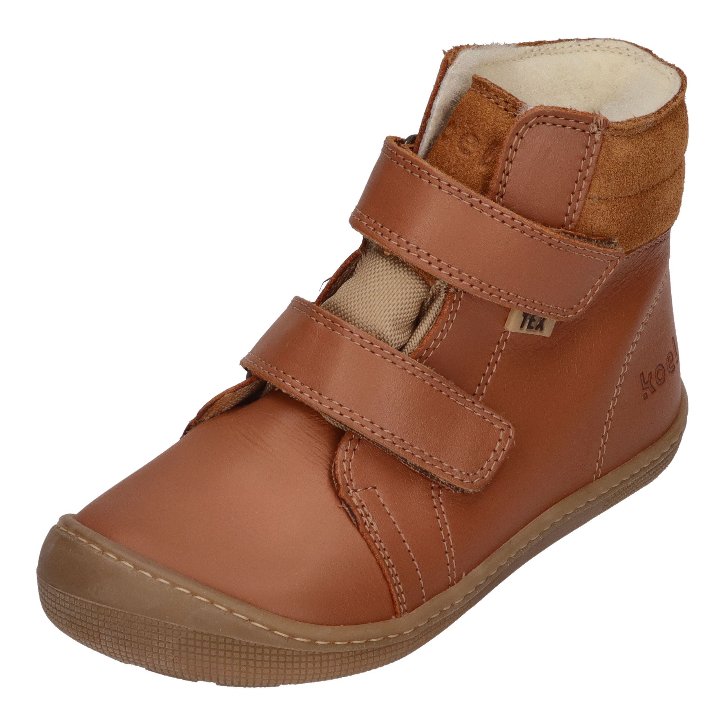 KOEL Barefoot Kinderstiefel - DEMIL NAPA WP WOOL - cognac