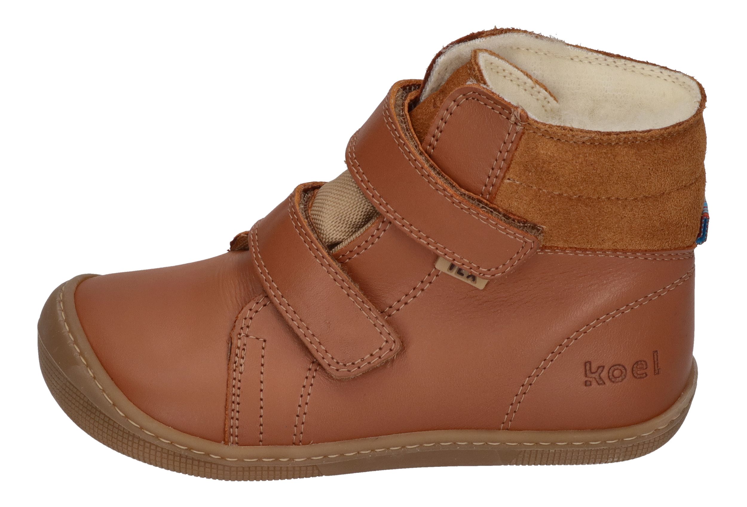 KOEL Barefoot Kinderstiefel - DEMIL NAPA WP WOOL - cognac