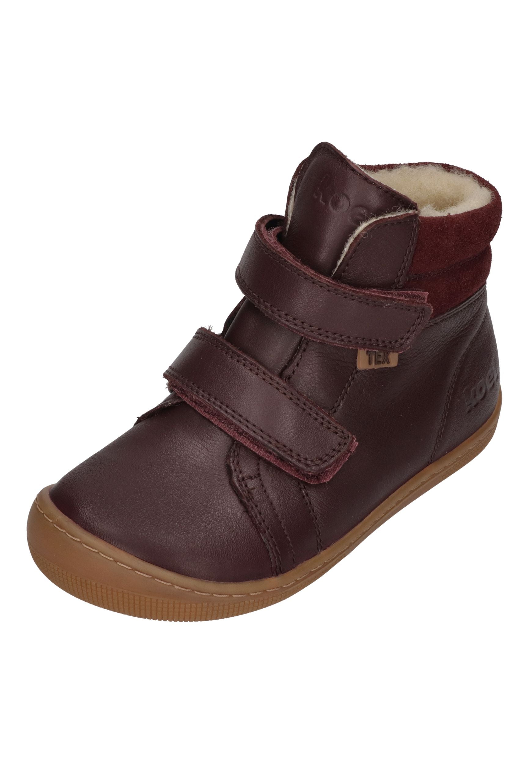 KOEL Barefoot Kinderstiefel - DEMIL WOOL 07T053 - bordo