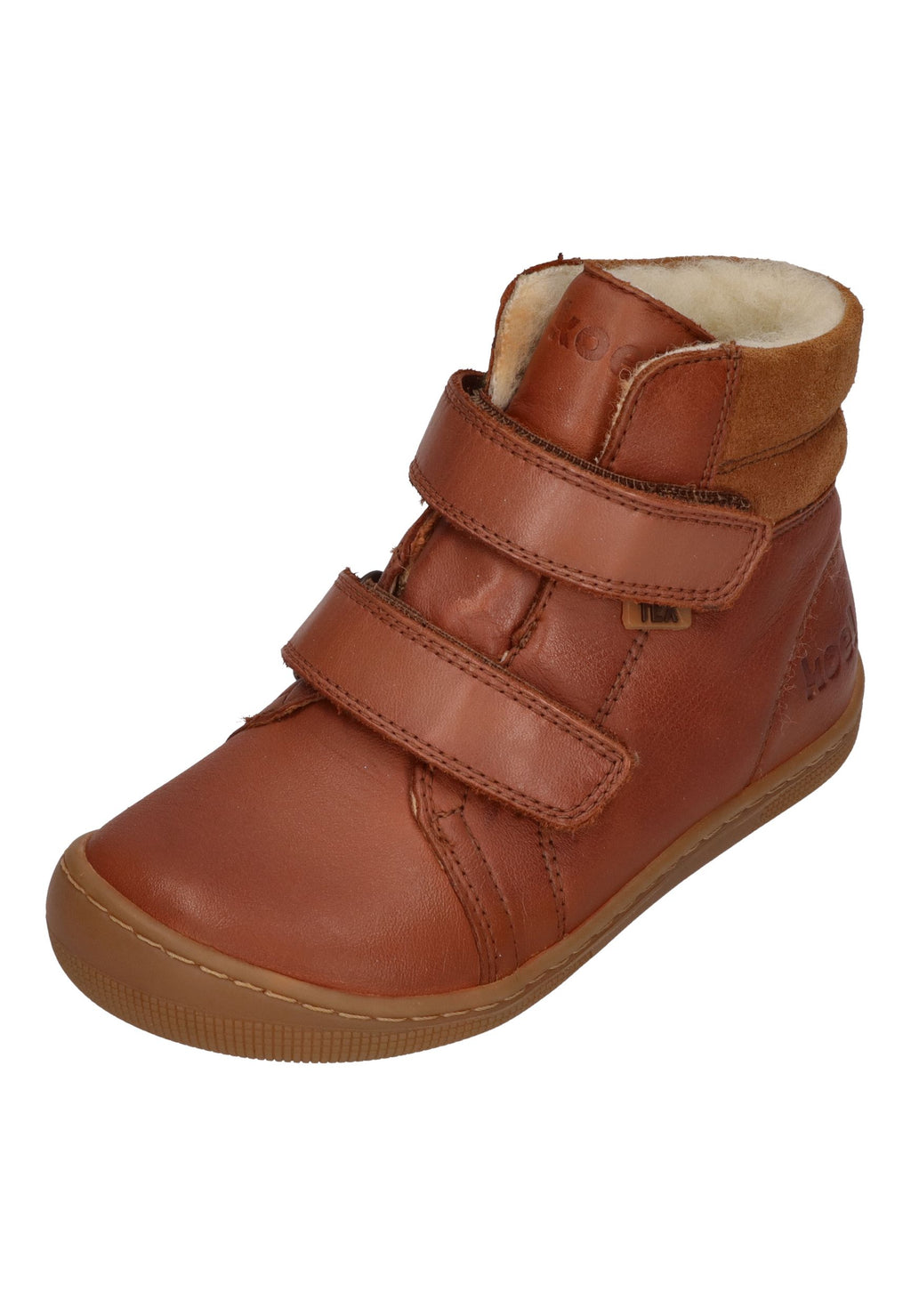 KOEL Barefoot Kinderstiefel - DEMIL WOOL 07T053 - cognac