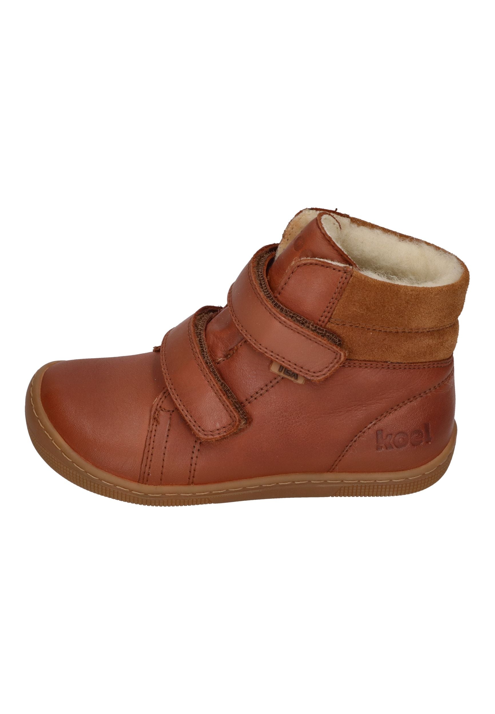 KOEL Barefoot Kinderstiefel - DEMIL WOOL 07T053 - cognac