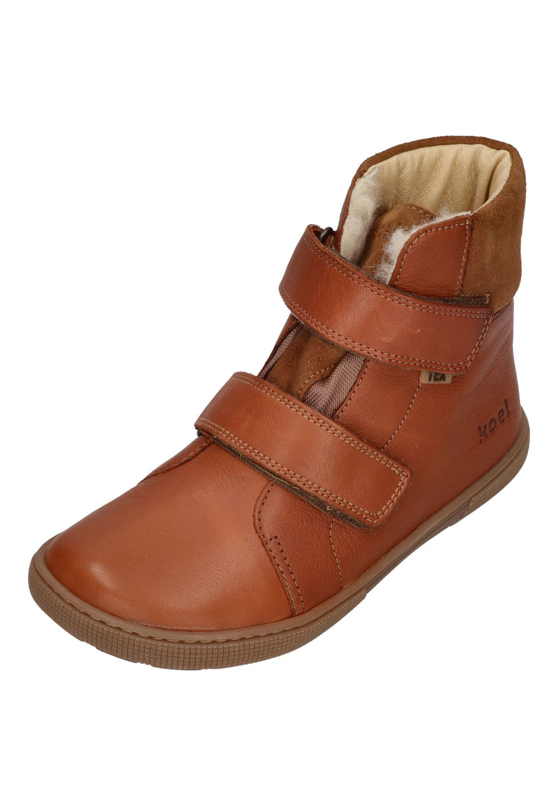 KOEL Barefoot Kinderstiefel - EMIL NAPA WOOL 08T - cognac