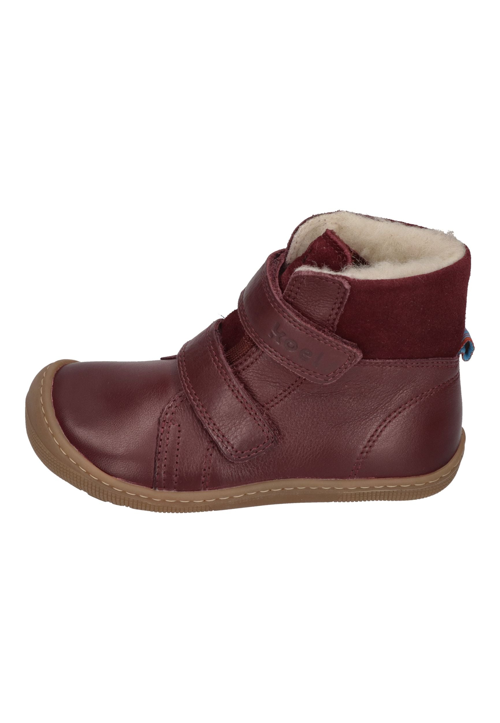 KOEL Barefoot Kinderstiefel - EMIL NAPA WOOL - bordo