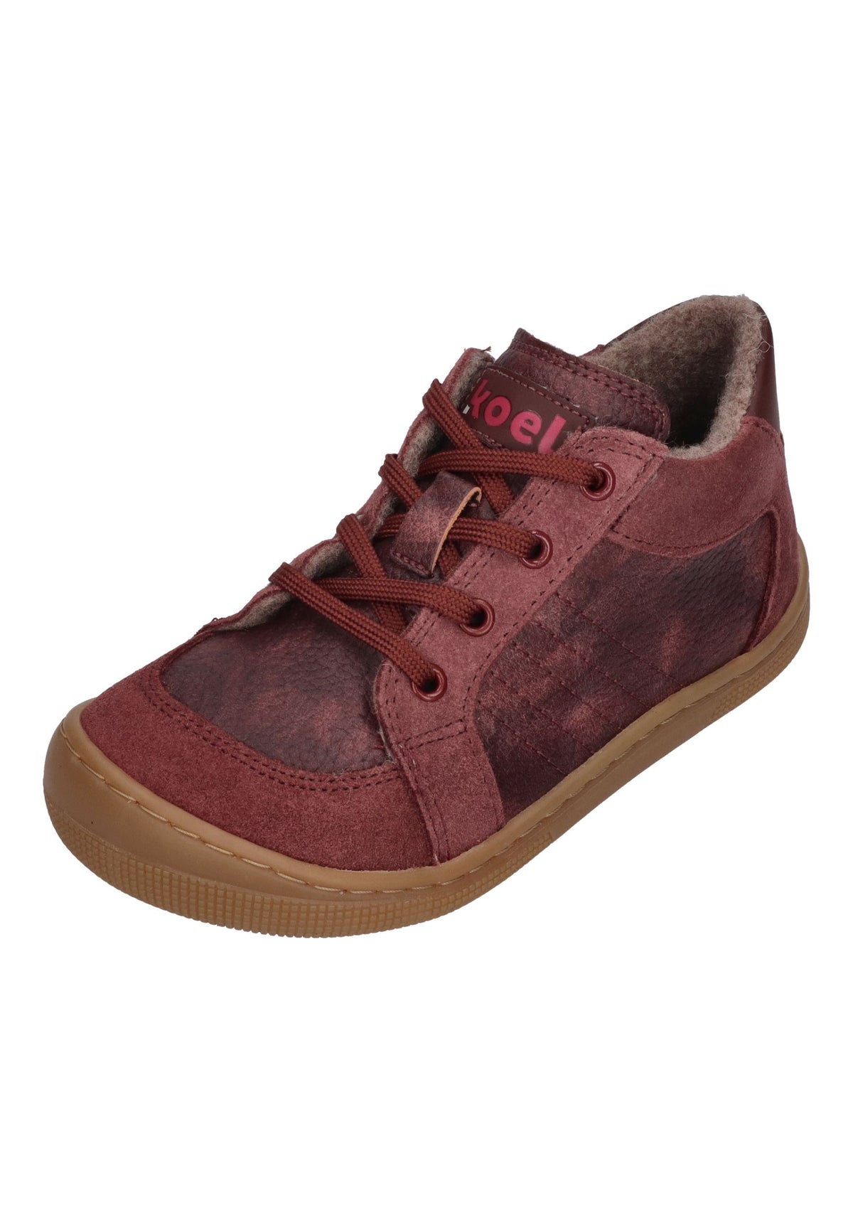 KOEL Barefoot gefütterte Kinder Sneakers DION WOOL bordo