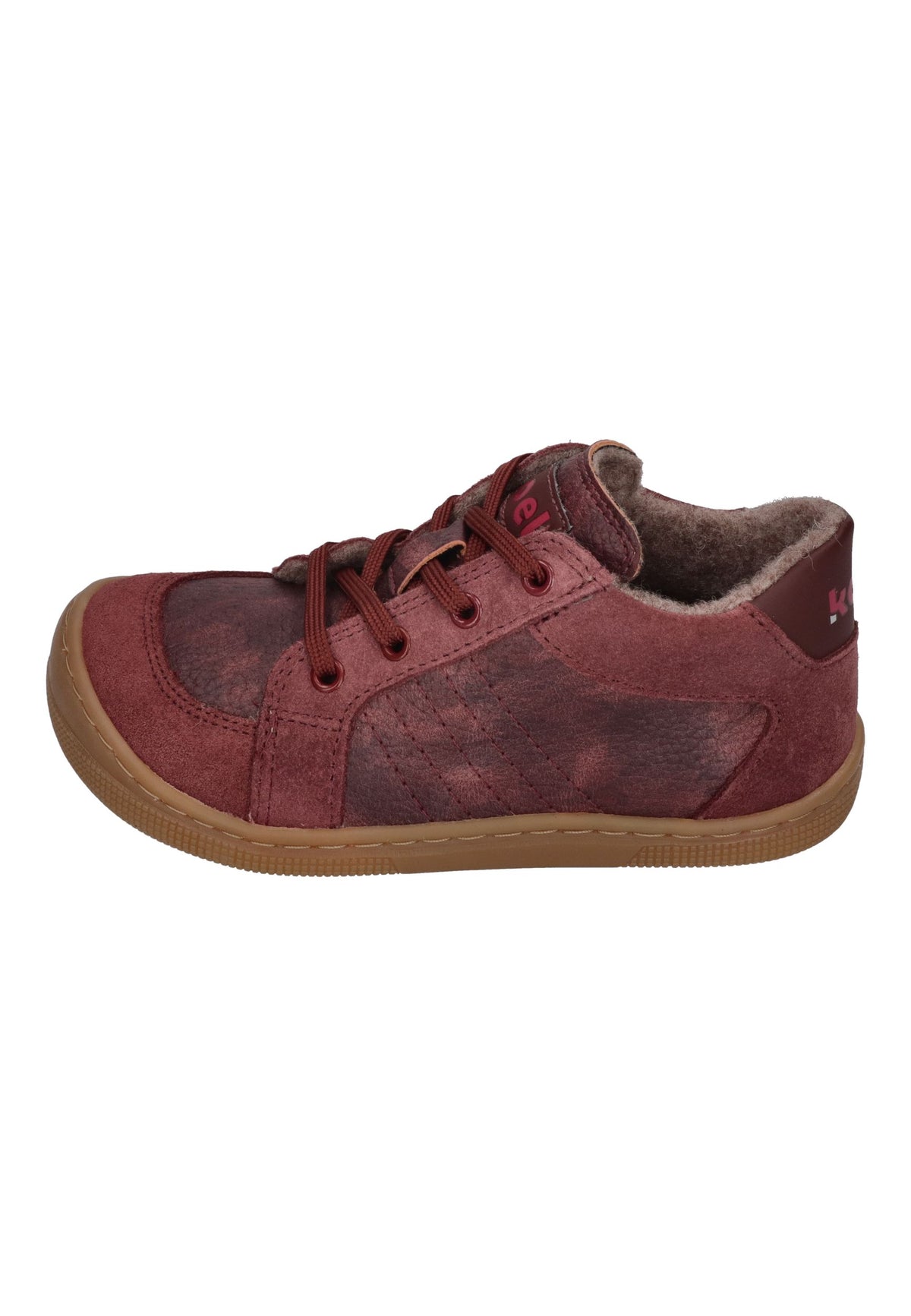 KOEL Barefoot gefütterte Kinder Sneakers DION WOOL bordo