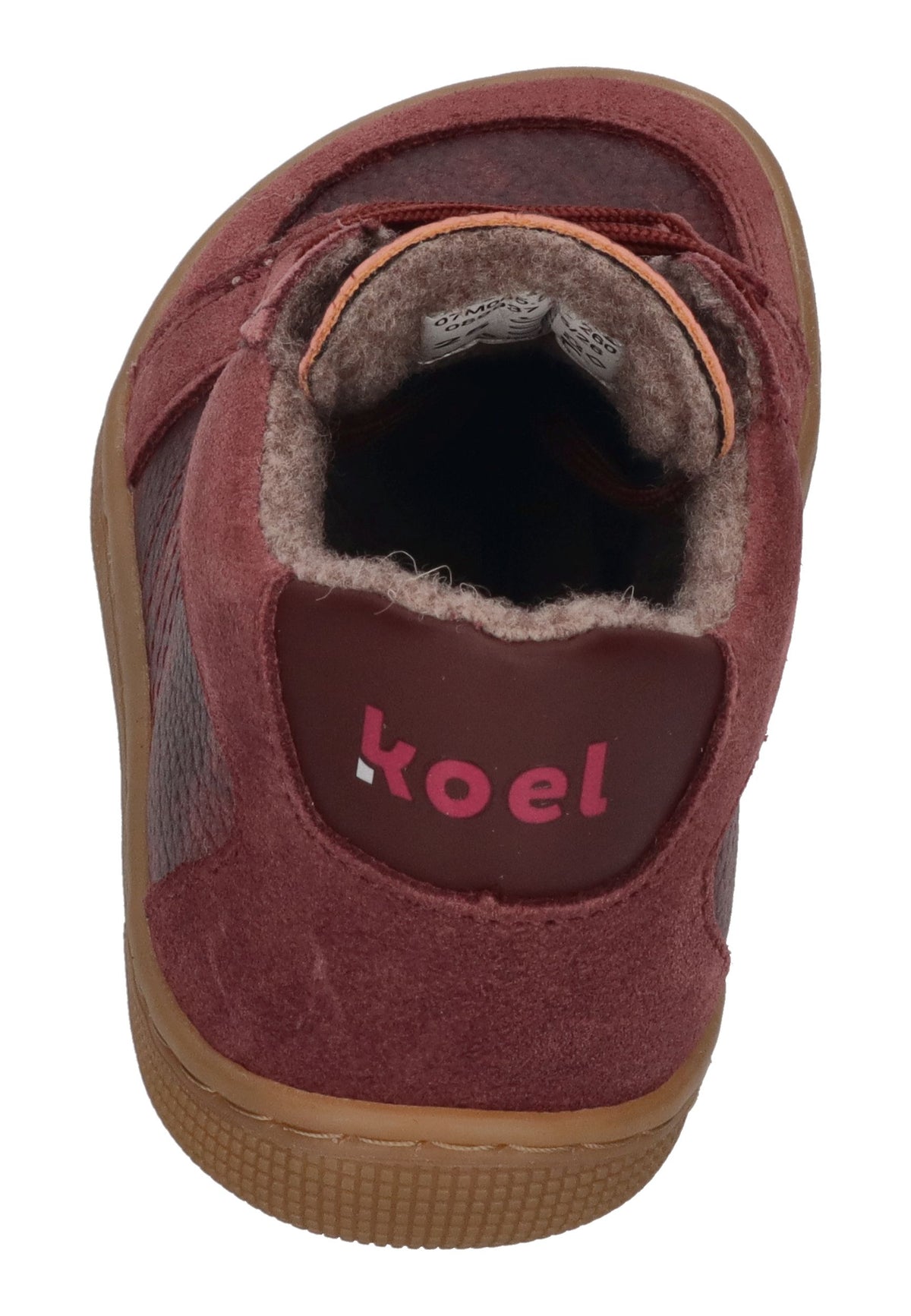 KOEL Barefoot gefütterte Kinder Sneakers DION WOOL bordo