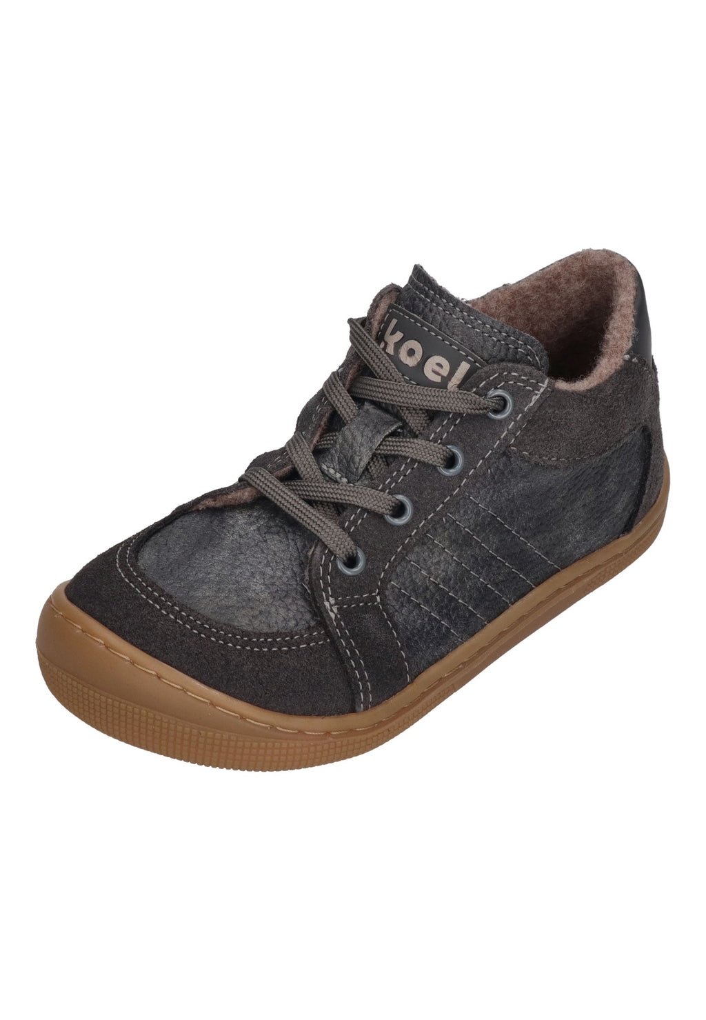 KOEL Barefoot gefütterte Kinder Sneakers DION WOOL dark grey