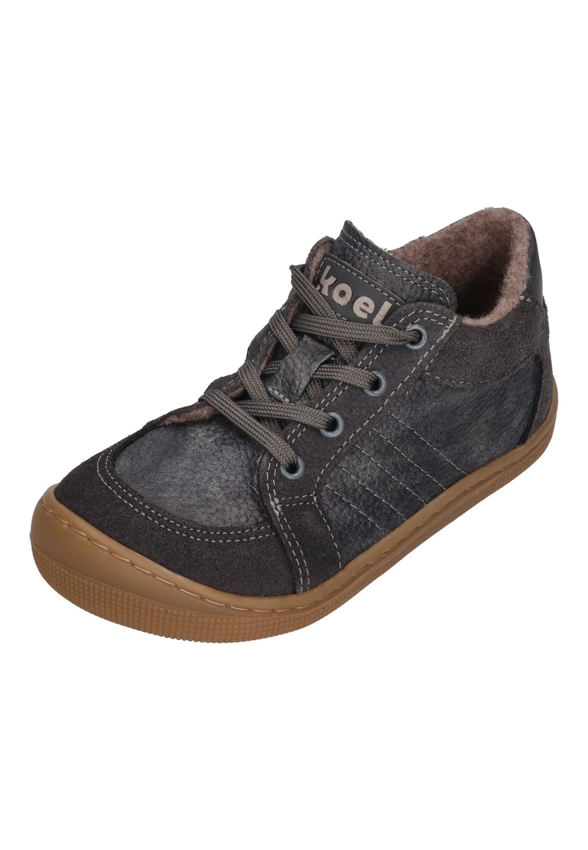 KOEL Barefoot gefütterte Kinder Sneakers DION WOOL dark grey