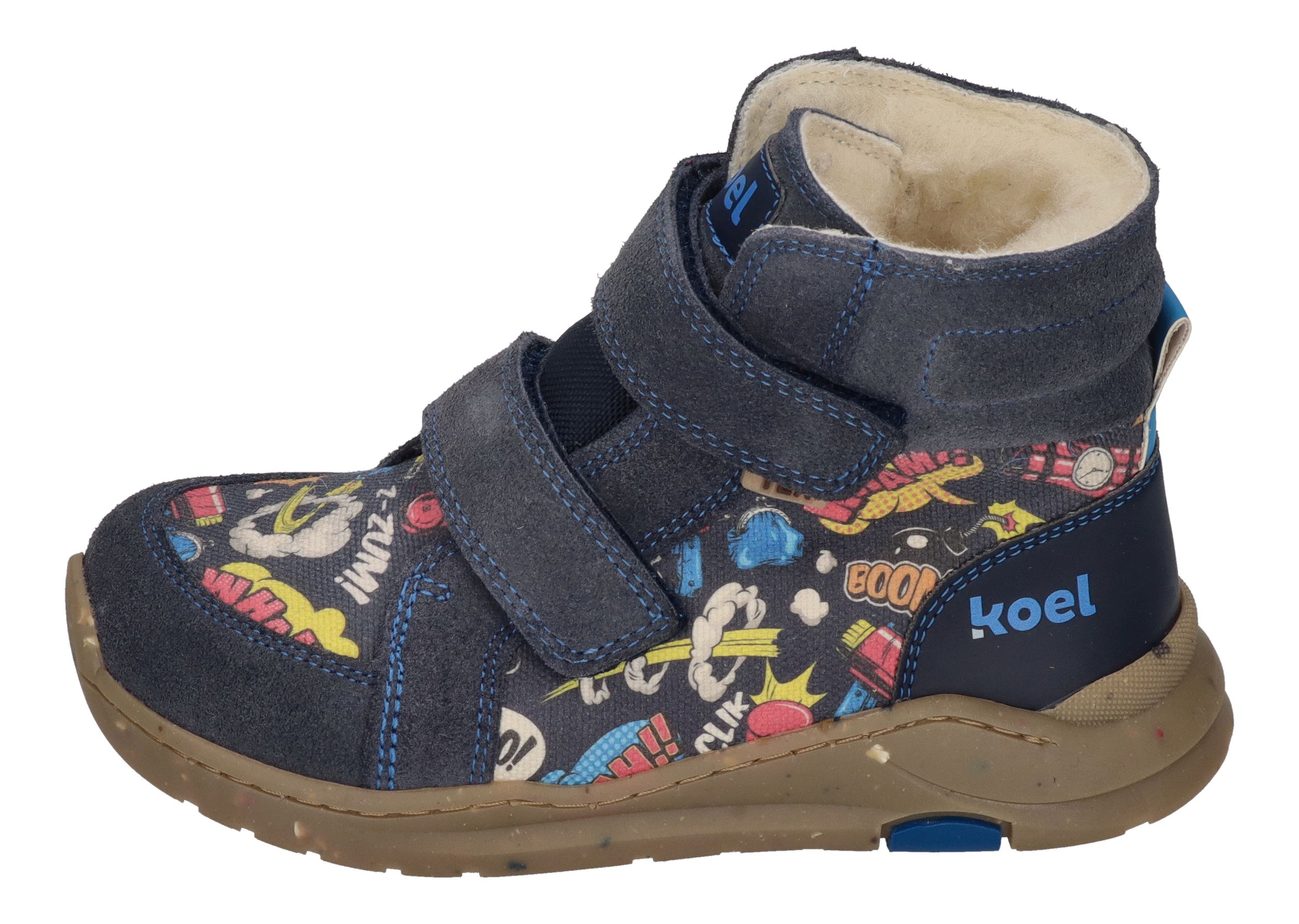 KOEL Barefoot gefütterte Teenager Sneakers SILAS TEX PRINT blue
