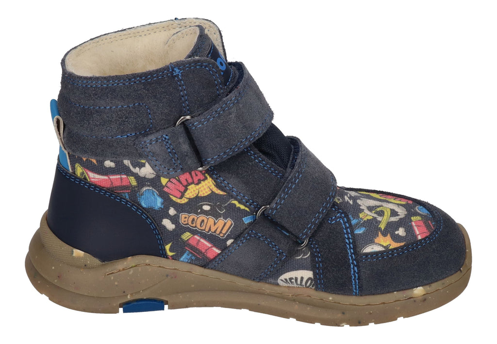 KOEL Barefoot gefütterte Teenager Sneakers SILAS TEX PRINT blue