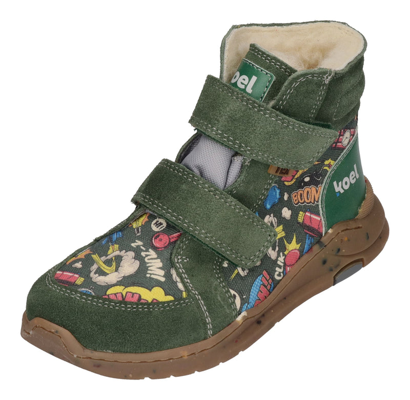 KOEL Barefoot gefütterte Teenager Sneakers SILAS TEX PRINT green
